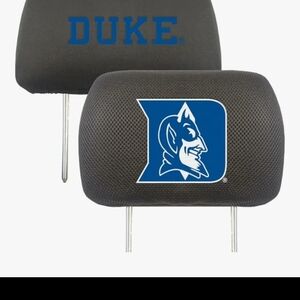 Blue and Gray Car Headrest Cover